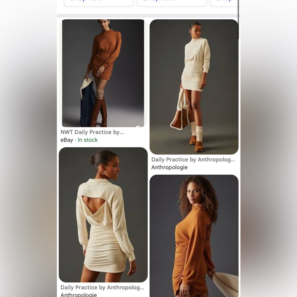Anthropologie Cream Mini Dress